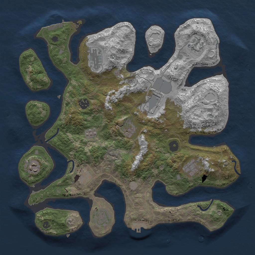 Rust Map: Procedural Map, Size: 3700, Seed: 2699107, 18 Monuments