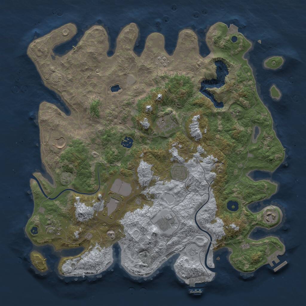 Rust Map: Procedural Map, Size: 4000, Seed: 871860467, 14 Monuments