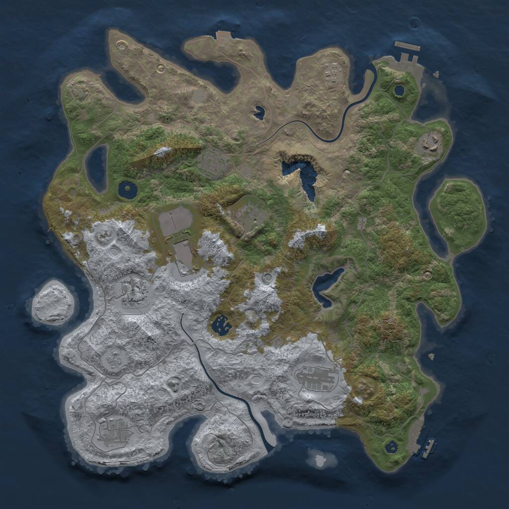 Rust Map: Procedural Map, Size: 4000, Seed: 913259, 15 Monuments
