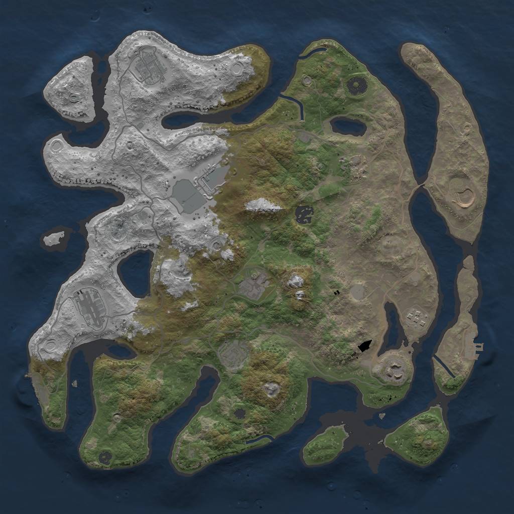 Rust Map: Procedural Map, Size: 4000, Seed: 2625113, 18 Monuments