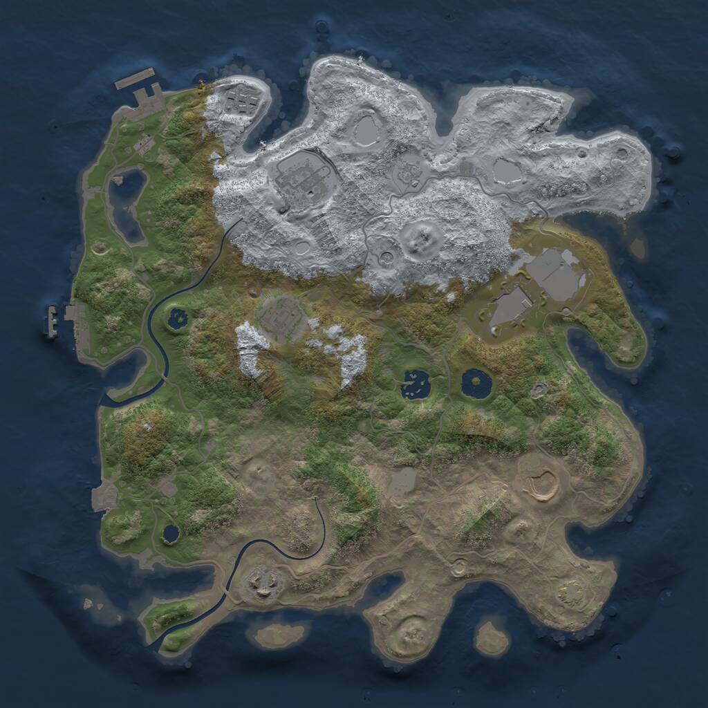 Rust Map: Procedural Map, Size: 3500, Seed: 71288245, 13 Monuments