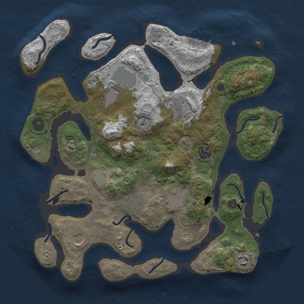 Rust Map: Procedural Map, Size: 3500, Seed: 1996242968, 15 Monuments