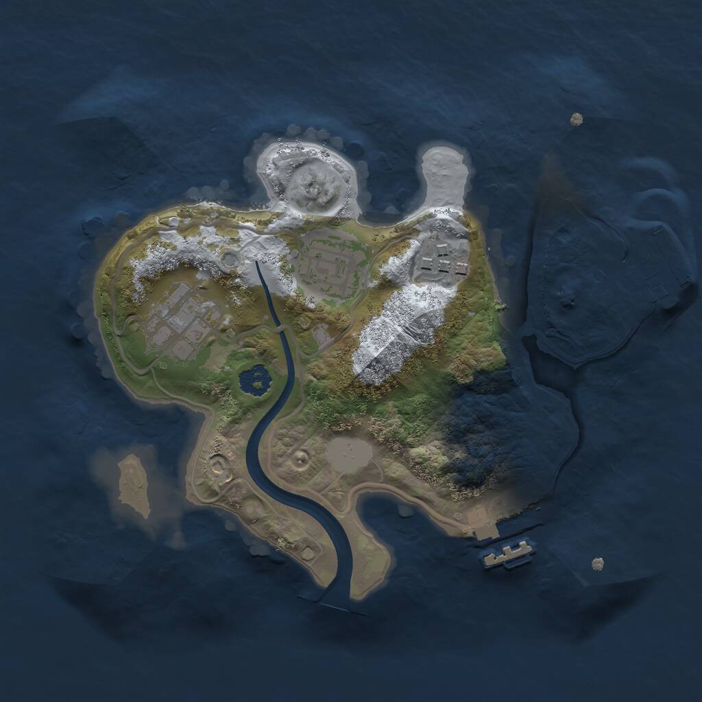Rust Map: Procedural Map, Size: 2222, Seed: 1234, 6 Monuments