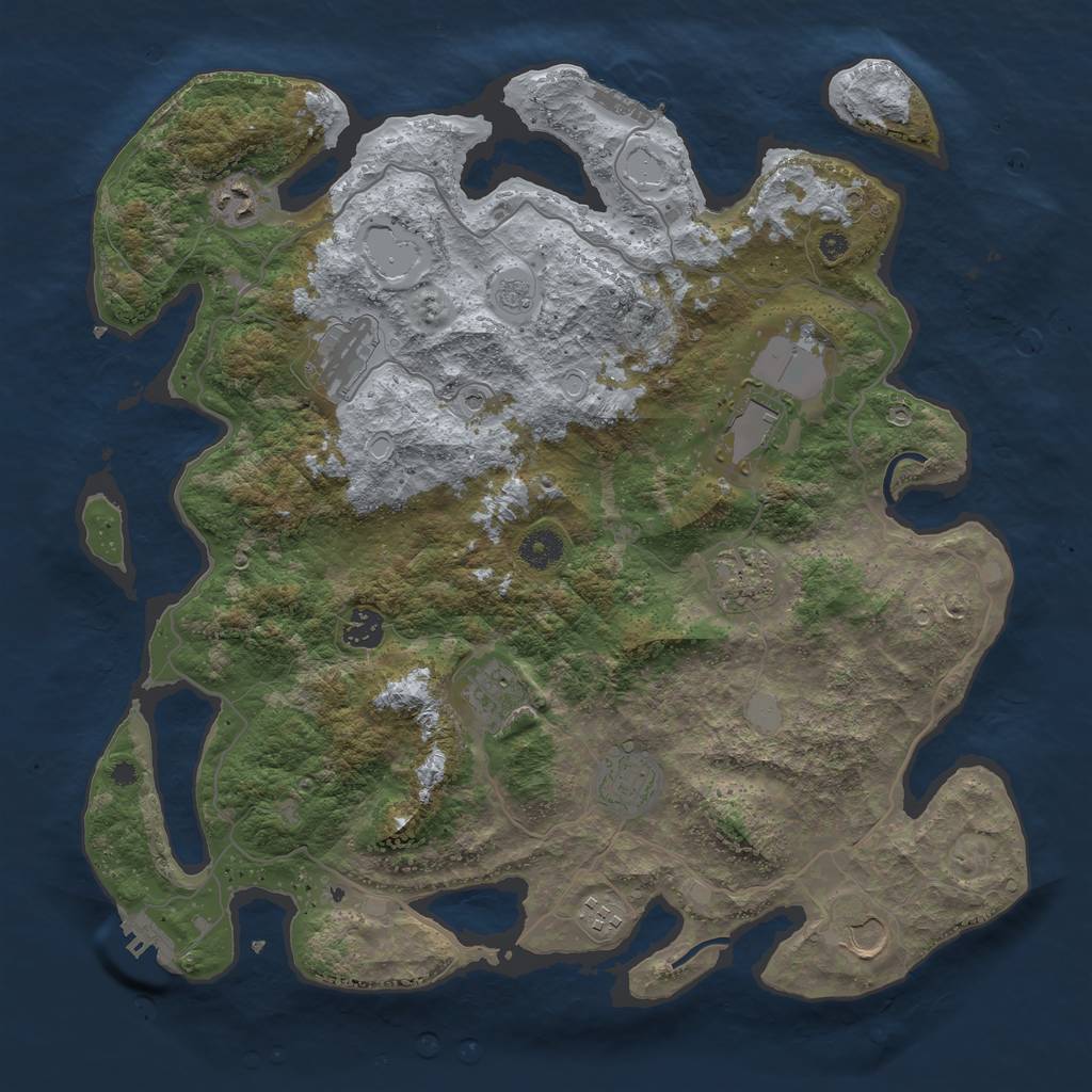 Rust Map: Procedural Map, Size: 4000, Seed: 20220107, 16 Monuments