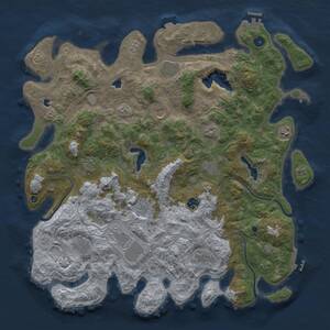Thumbnail Rust Map: Procedural Map, Size: 4600, Seed: 23834, 17 Monuments