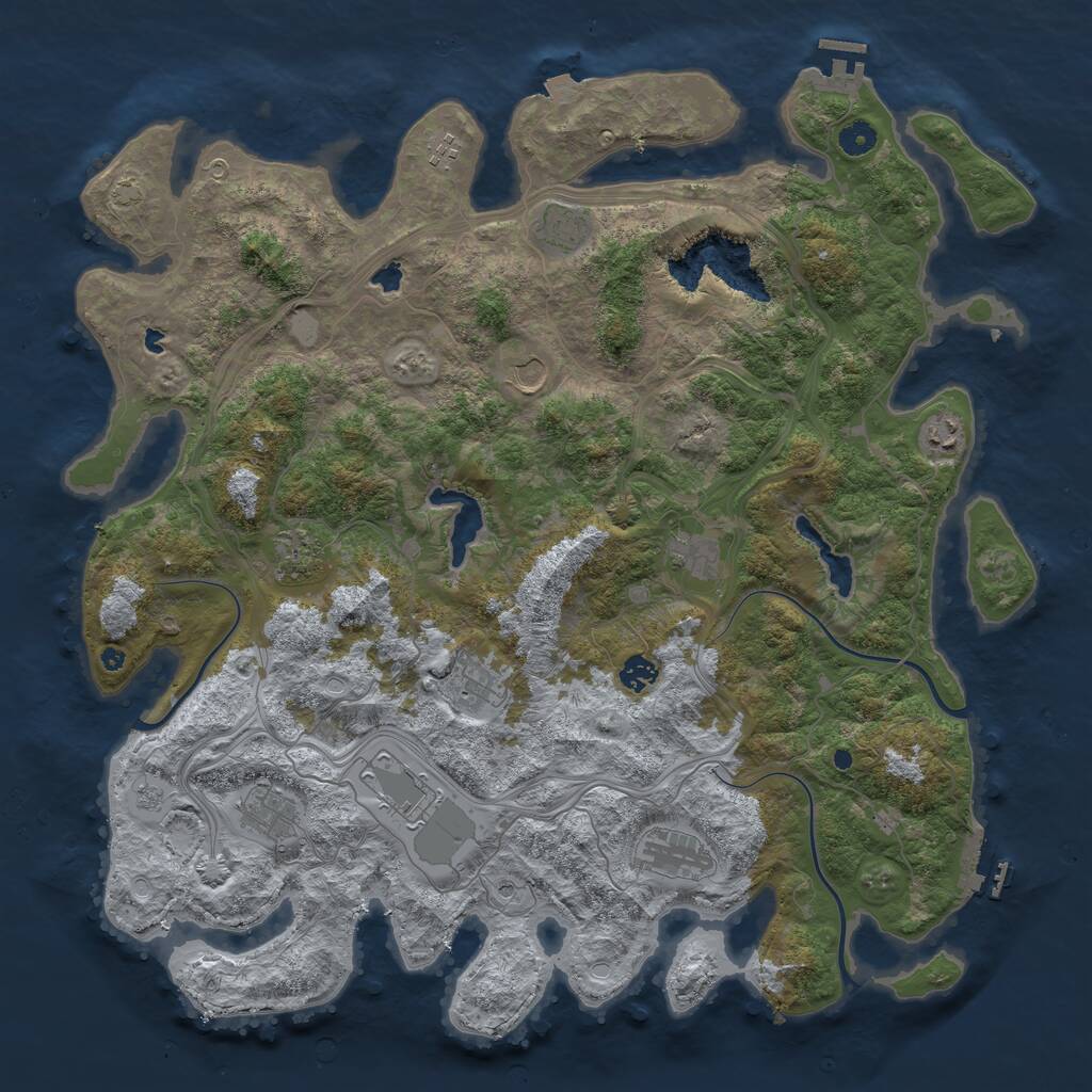 Rust Map: Procedural Map, Size: 4600, Seed: 23834, 17 Monuments