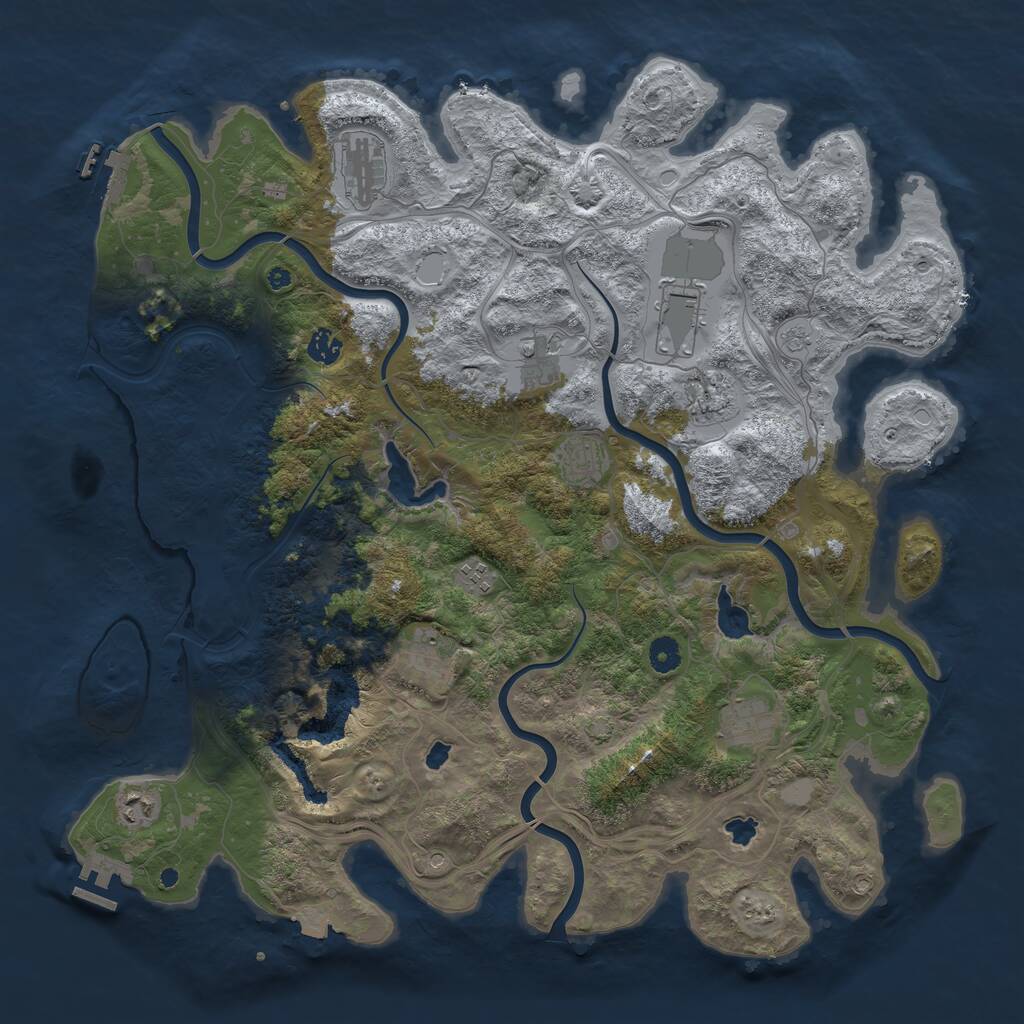 Rust Map: Procedural Map, Size: 4500, Seed: 6980753, 16 Monuments