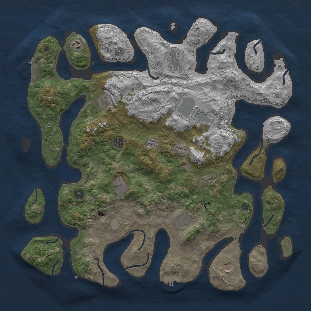 Rust Map: Procedural Map, Size: 4500, Seed: 6980753, 18 Monuments