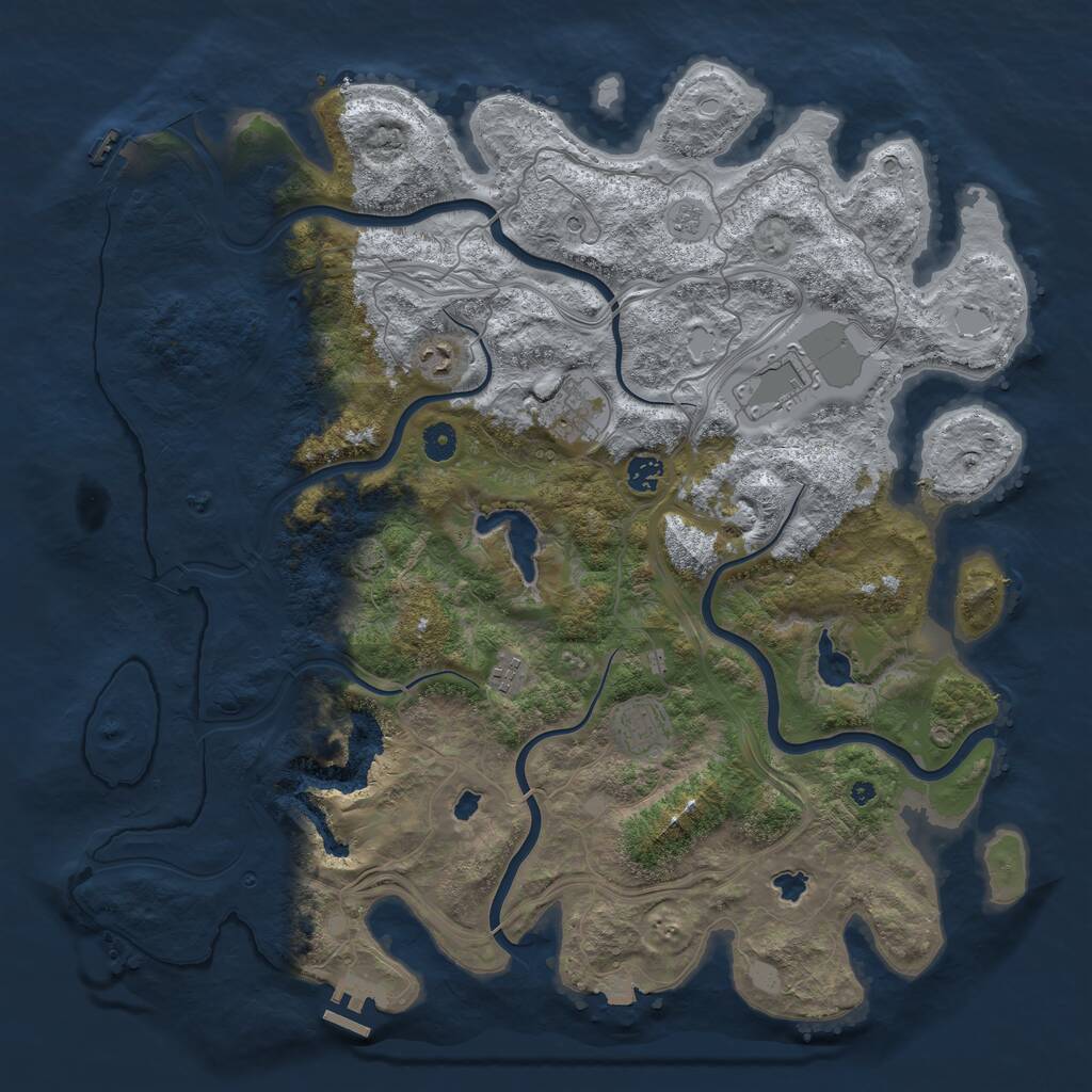 Rust Map: Procedural Map, Size: 4500, Seed: 6980753, 12 Monuments