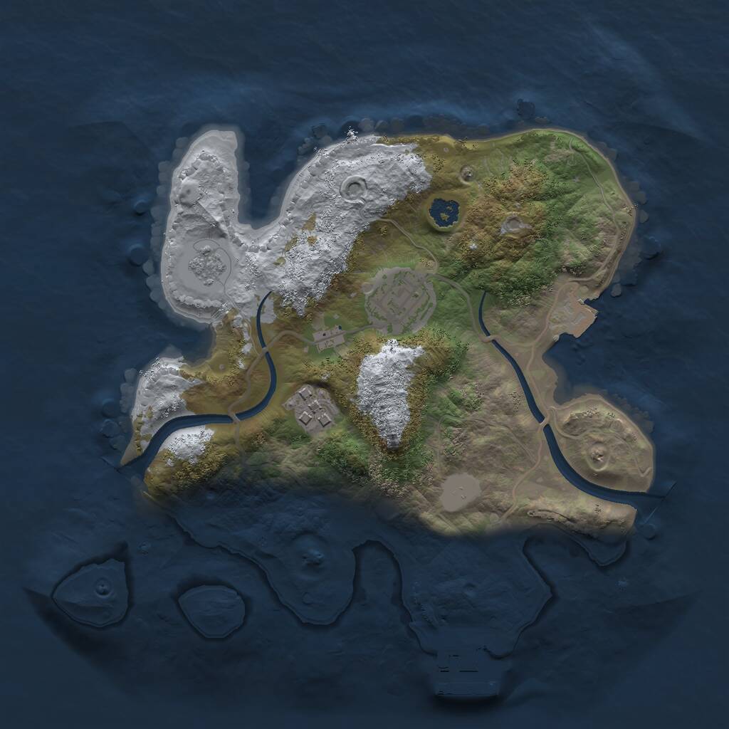 Rust Map: Procedural Map, Size: 2500, Seed: 213, 5 Monuments