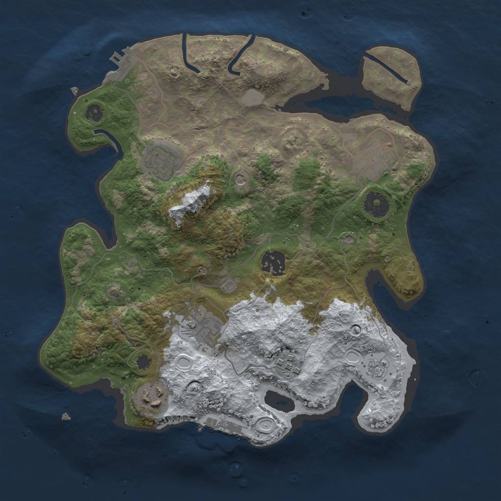 Rust Map: Procedural Map, Size: 3000, Seed: 2103202149, 15 Monuments