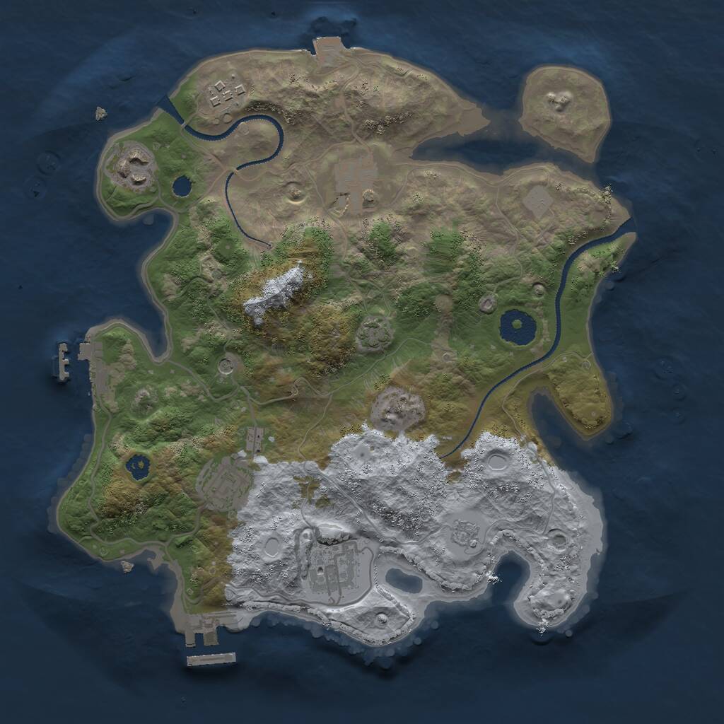 Rust Map: Procedural Map, Size: 3000, Seed: 2103202149, 11 Monuments