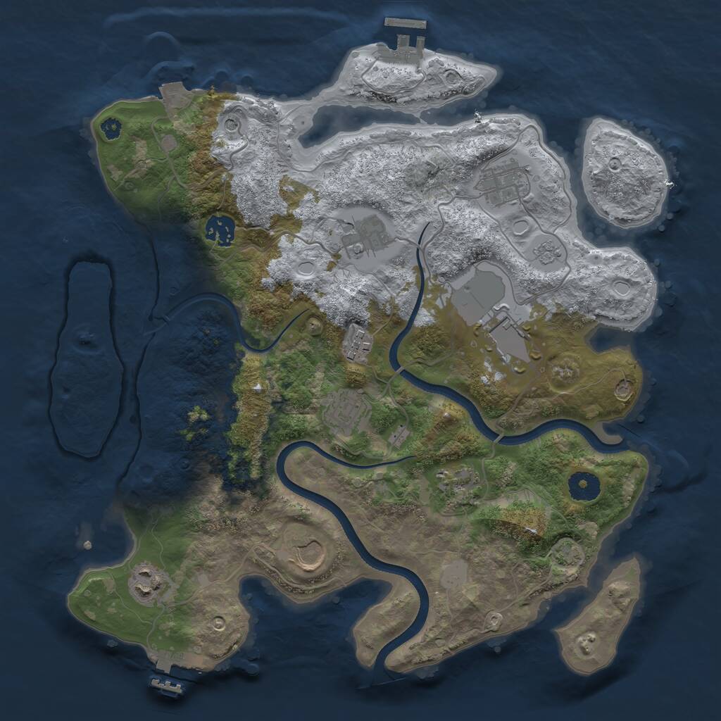 Rust Map: Procedural Map, Size: 3500, Seed: 615, 15 Monuments