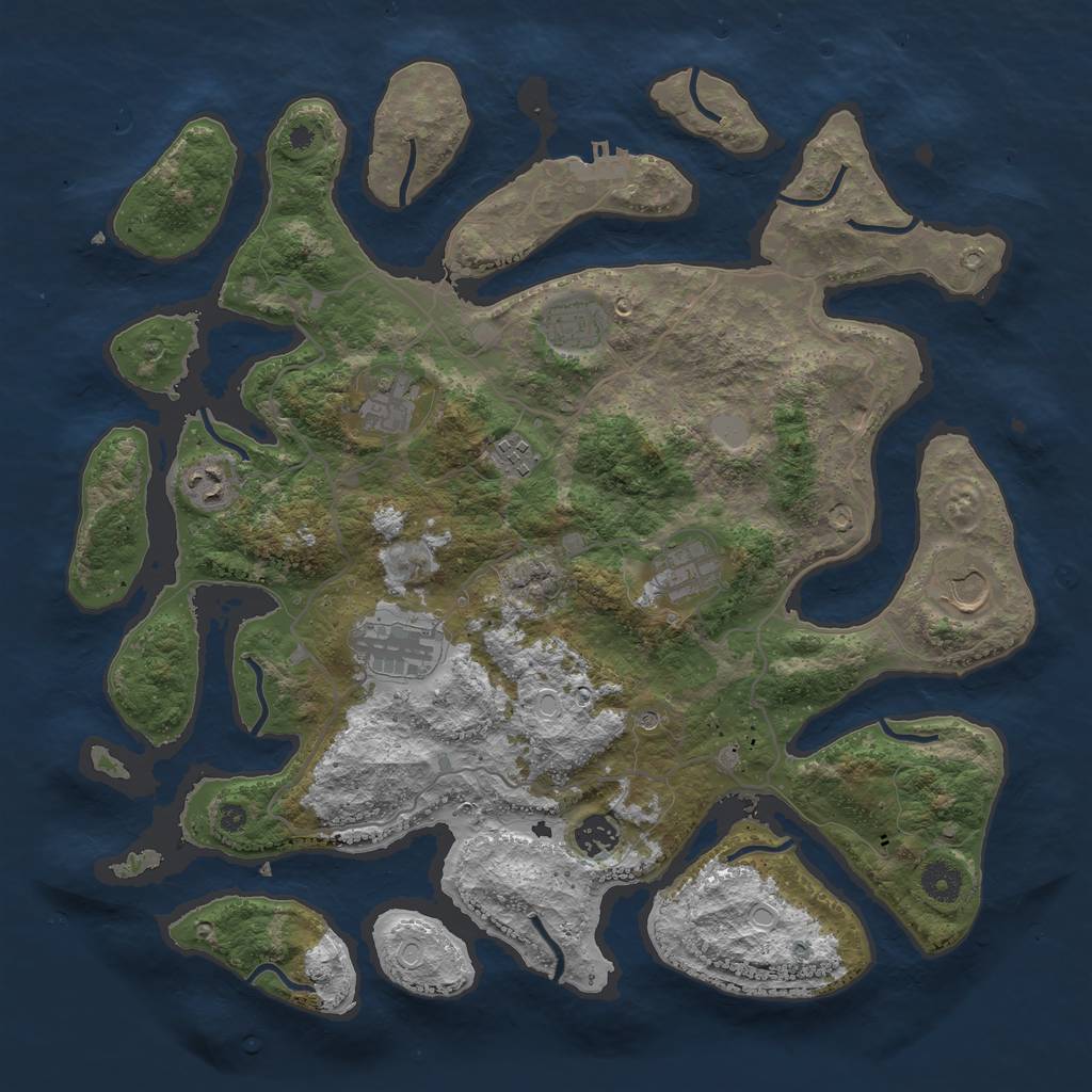 Rust Map: Procedural Map, Size: 4000, Seed: 2706708, 15 Monuments