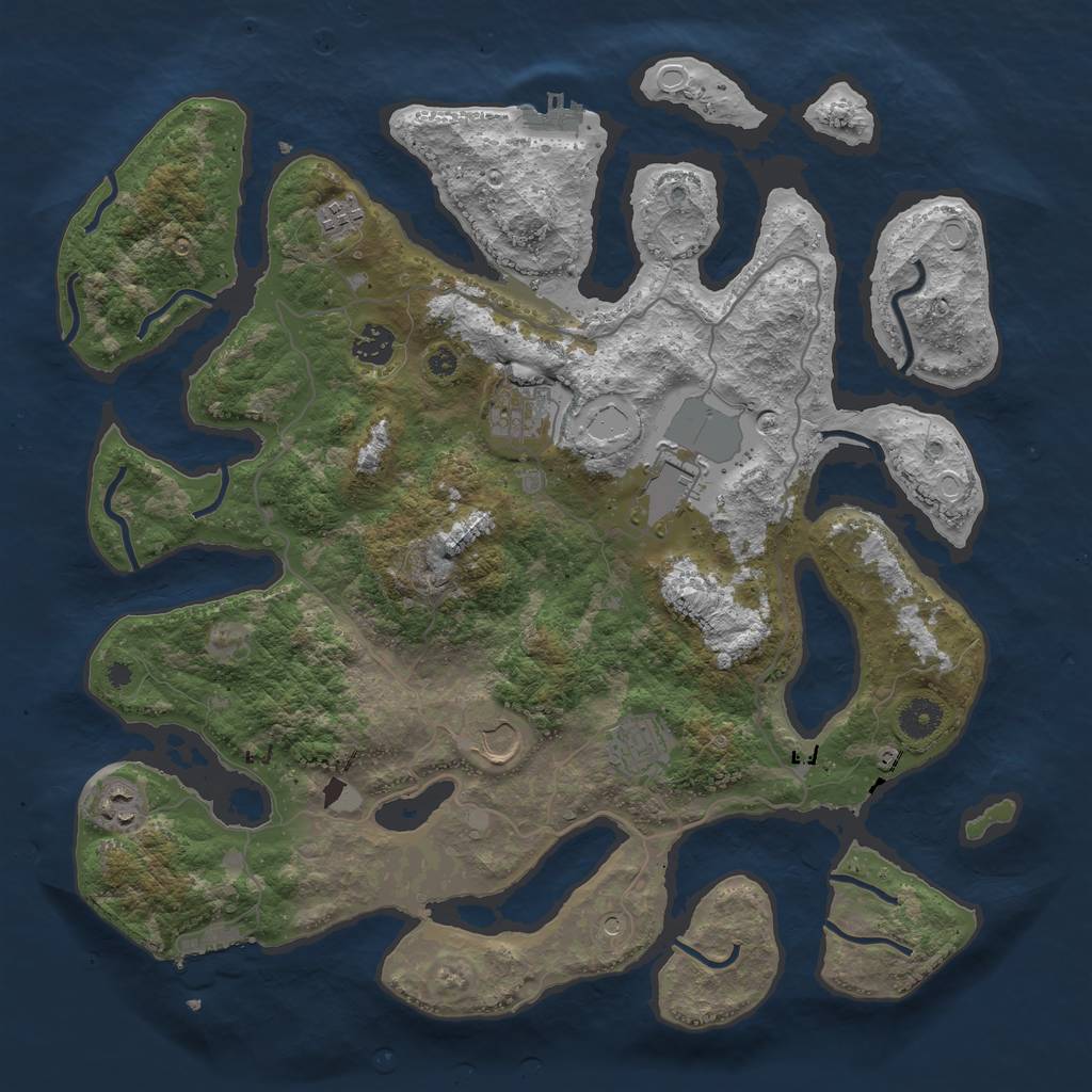 Rust Map: Procedural Map, Size: 4000, Seed: 331105, 15 Monuments