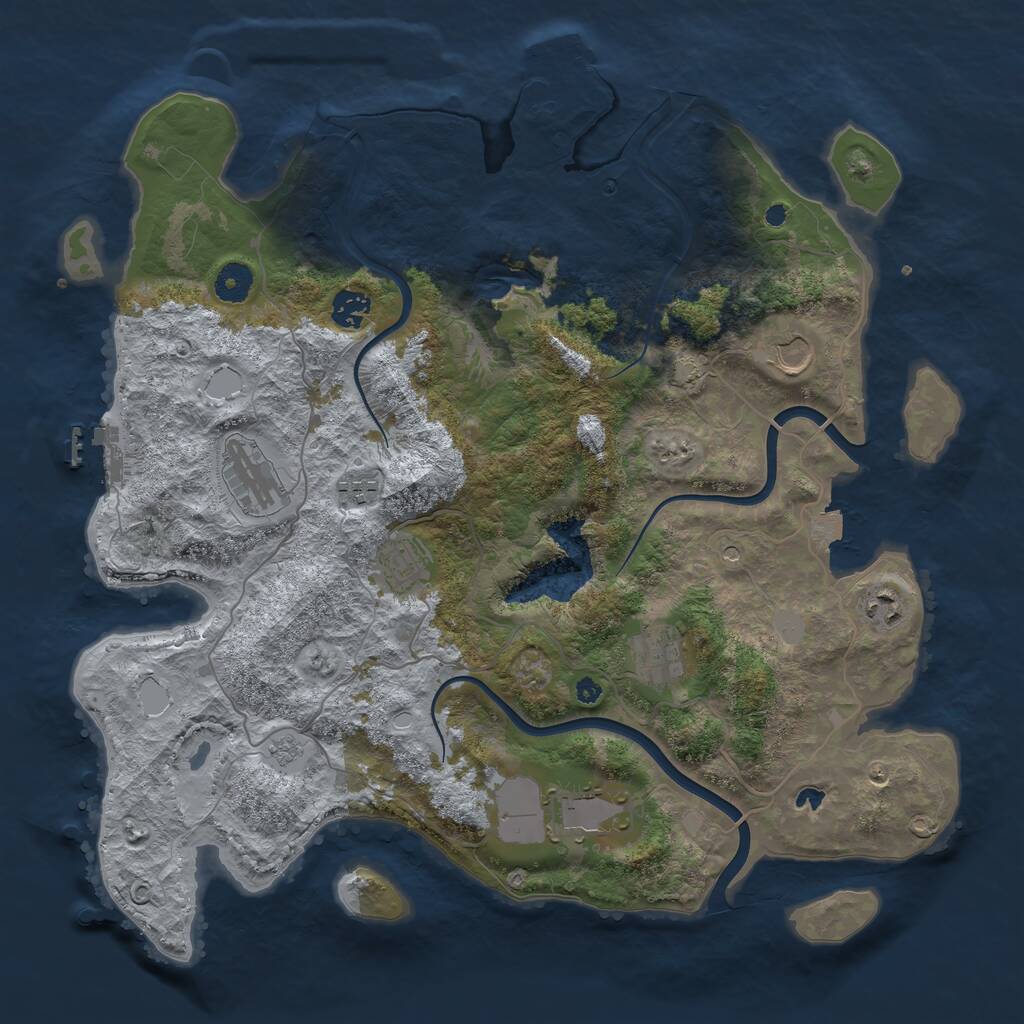 Rust Map: Procedural Map, Size: 4000, Seed: 1413491, 14 Monuments