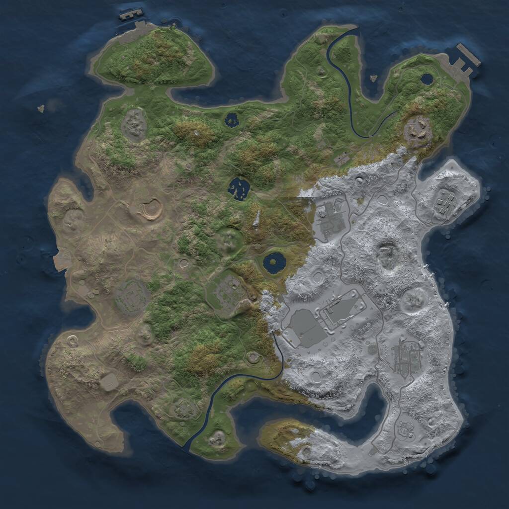 Rust Map: Procedural Map, Size: 3550, Seed: 325806, 15 Monuments