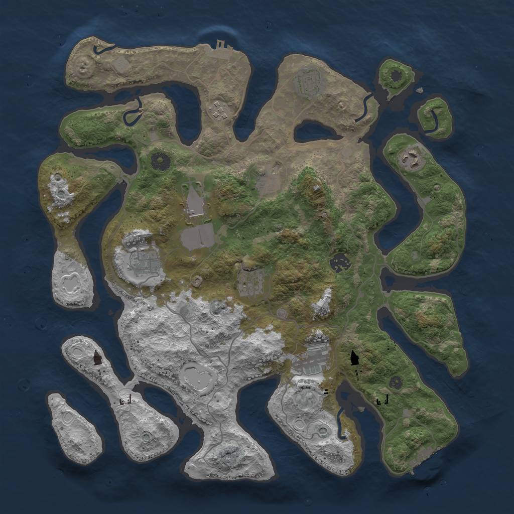 Rust Map: Procedural Map, Size: 4000, Seed: 537182, 17 Monuments