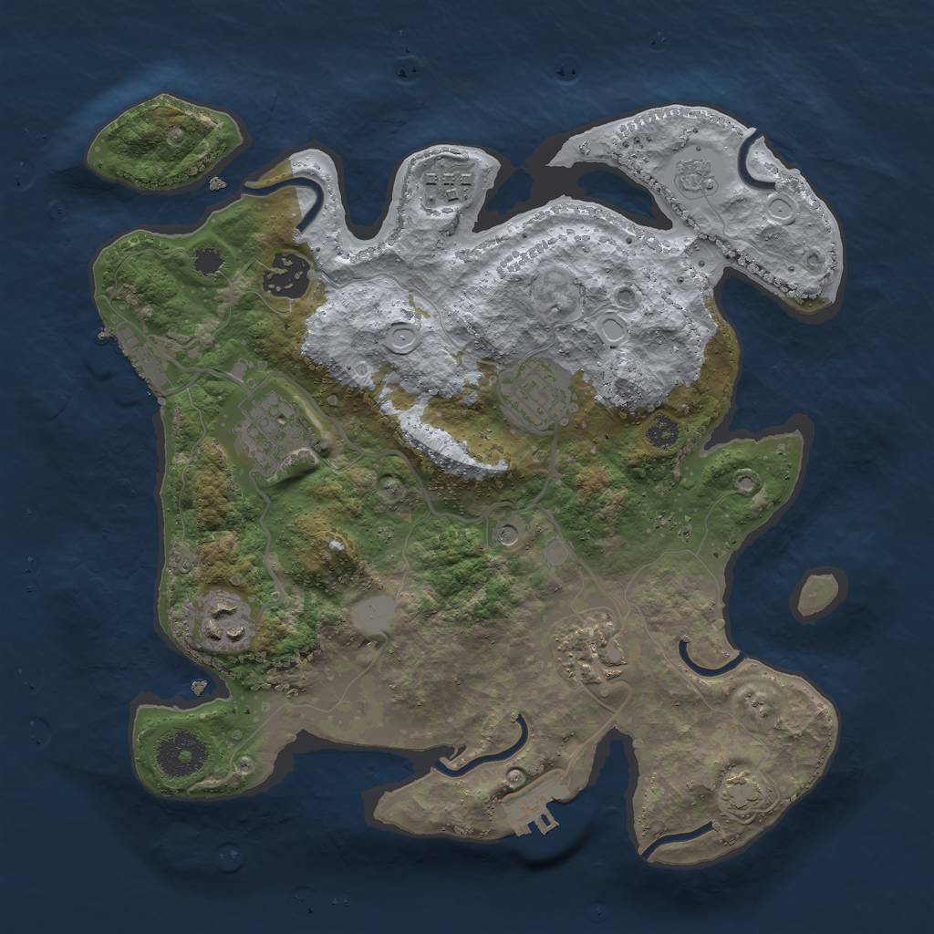 Rust Map: Procedural Map, Size: 3000, Seed: 1652151267, 14 Monuments