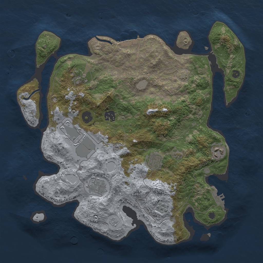 Rust Map: Procedural Map, Size: 3500, Seed: 1523861840, 15 Monuments