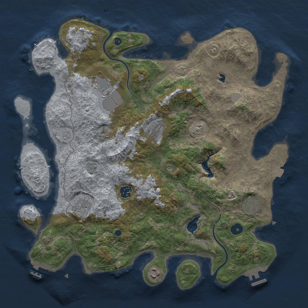 Rust Map: Procedural Map, Size: 4000, Seed: 2018, 13 Monuments