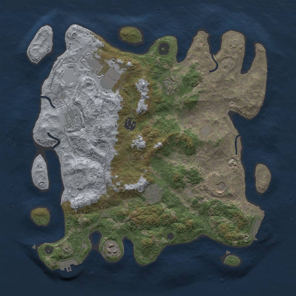 Rust Map: Procedural Map, Size: 3700, Seed: 6332505, 15 Monuments