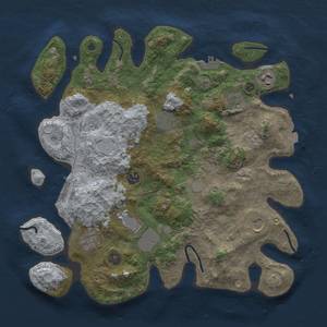 Thumbnail Rust Map: Procedural Map, Size: 3700, Seed: 12345, 16 Monuments