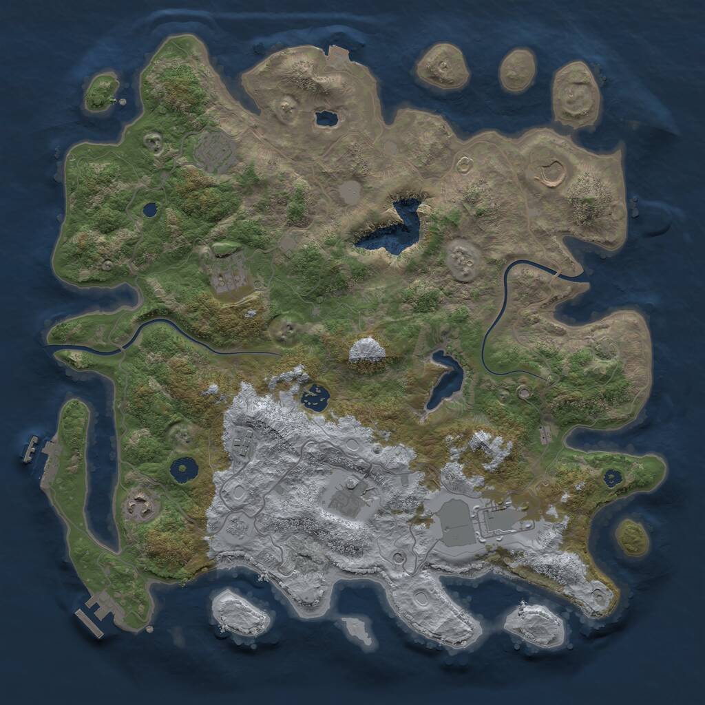Rust Map: Procedural Map, Size: 4000, Seed: 15211, 14 Monuments