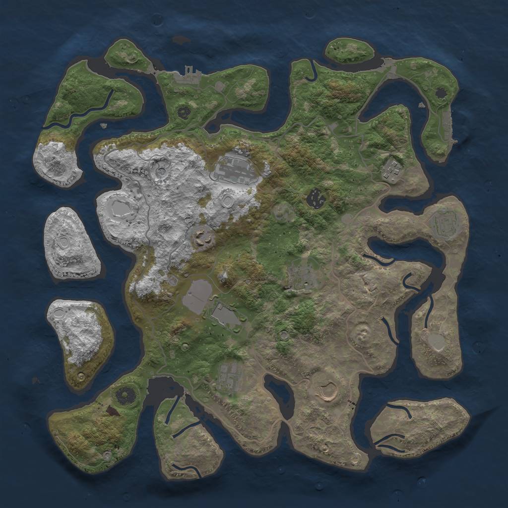 Rust Map: Procedural Map, Size: 4000, Seed: 2935419, 17 Monuments