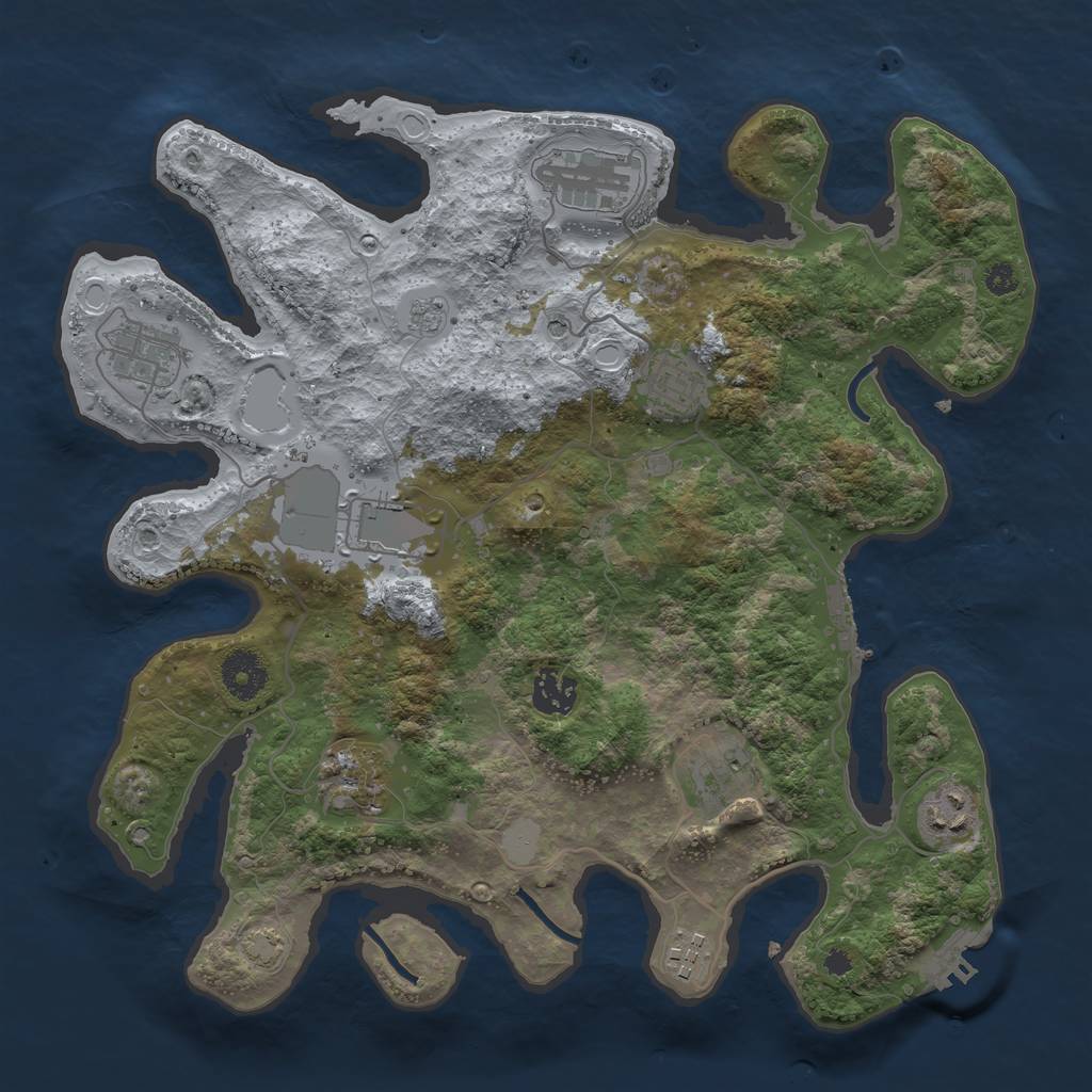 Rust Map: Procedural Map, Size: 3500, Seed: 89012, 17 Monuments