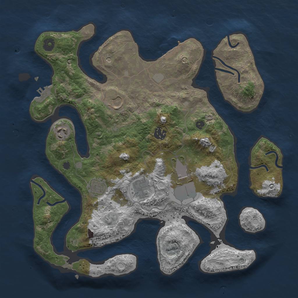 Rust Map: Procedural Map, Size: 3550, Seed: 819497, 14 Monuments