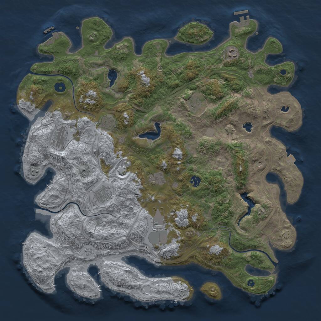 Rust Map: Procedural Map, Size: 4500, Seed: 28362, 15 Monuments