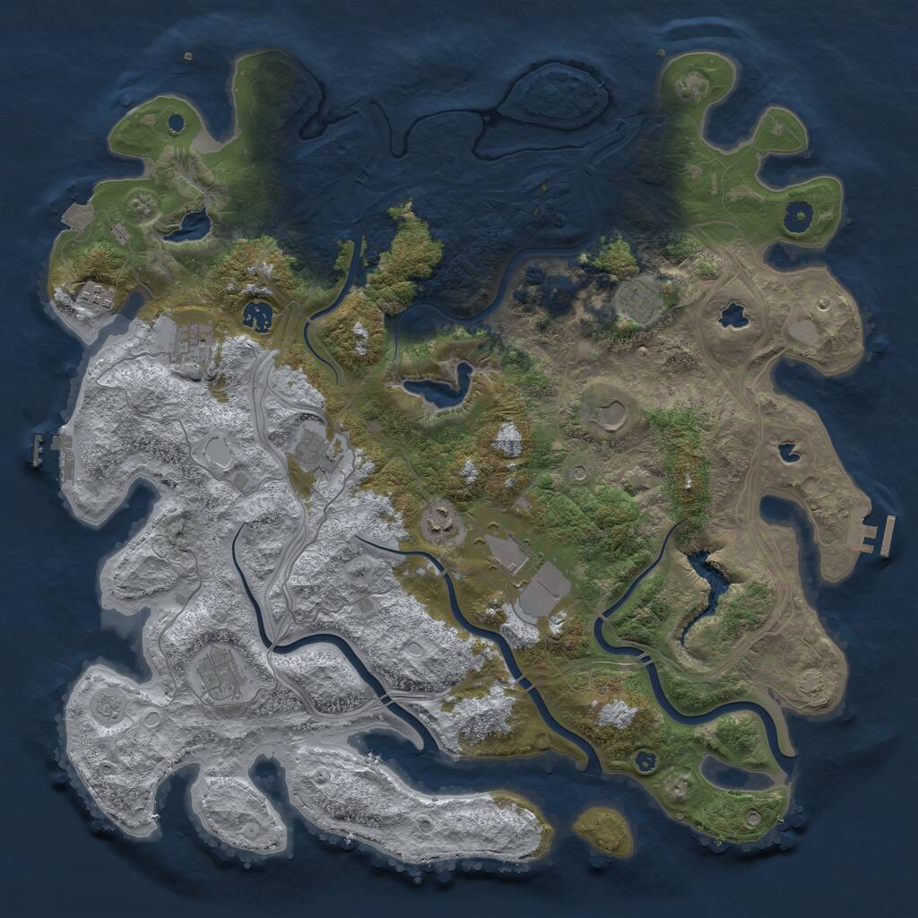 Rust Map: Procedural Map, Size: 4500, Seed: 28362, 15 Monuments