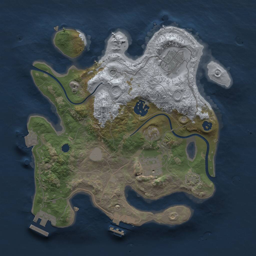 Rust Map: Procedural Map, Size: 2600, Seed: 69, 8 Monuments