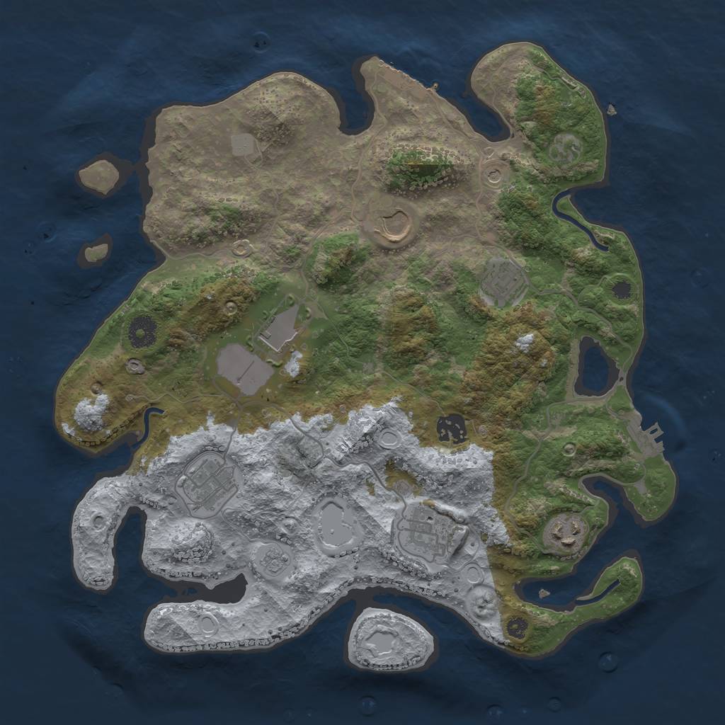 Rust Map: Procedural Map, Size: 3500, Seed: 335, 14 Monuments