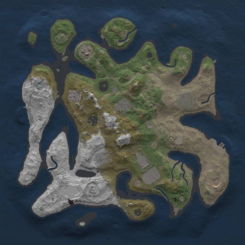 Rust Map: Procedural Map, Size: 3550, Seed: 937104, 16 Monuments