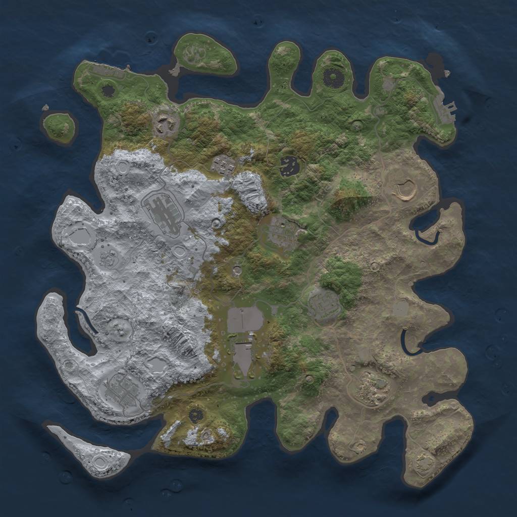 Rust Map: Procedural Map, Size: 3700, Seed: 5534455, 18 Monuments
