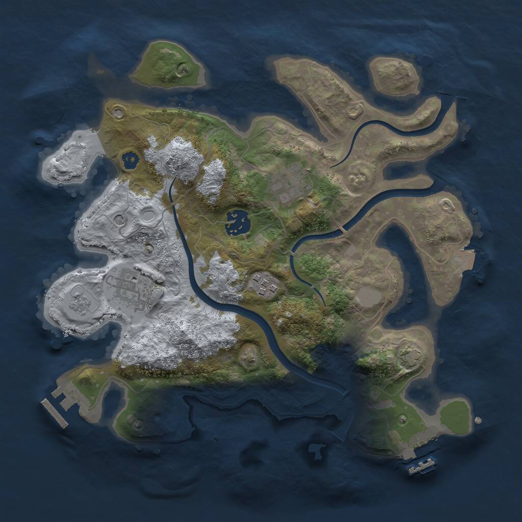 Rust Map: Procedural Map, Size: 3000, Seed: 836429099, 10 Monuments