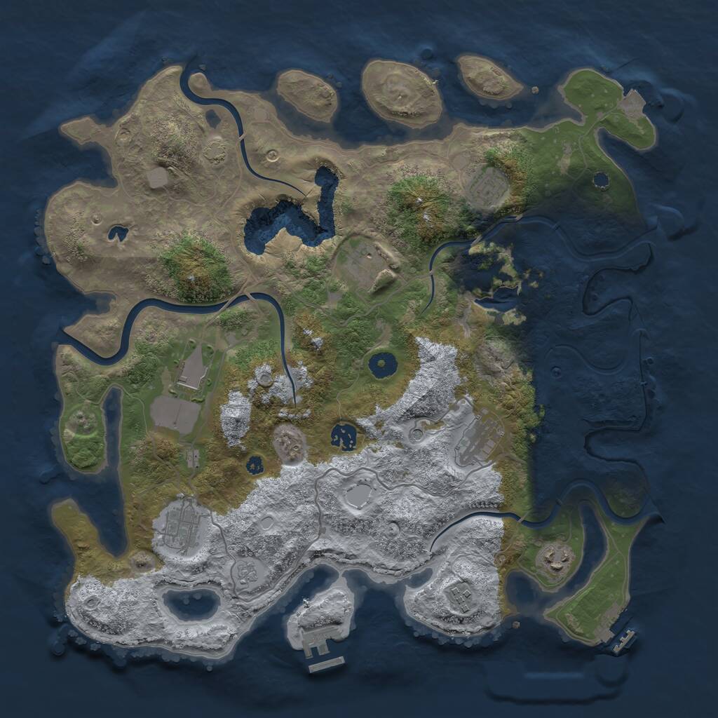 Rust Map: Procedural Map, Size: 4000, Seed: 4761381, 14 Monuments