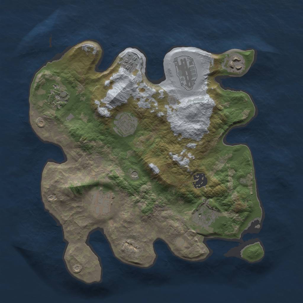 Rust Map: Barren, Size: 3000, Seed: 2867423, 11 Monuments