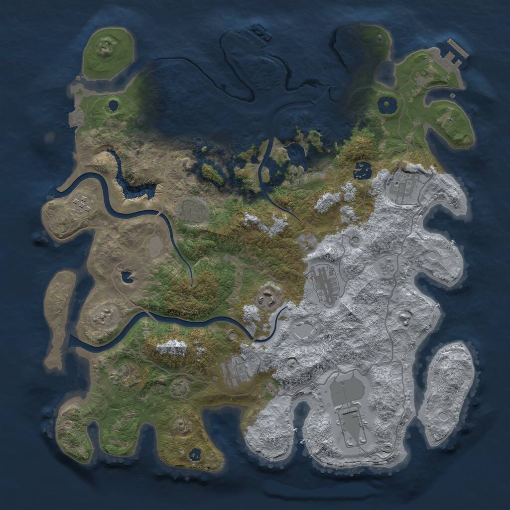 Rust Map: Procedural Map, Size: 4000, Seed: 562604, 15 Monuments