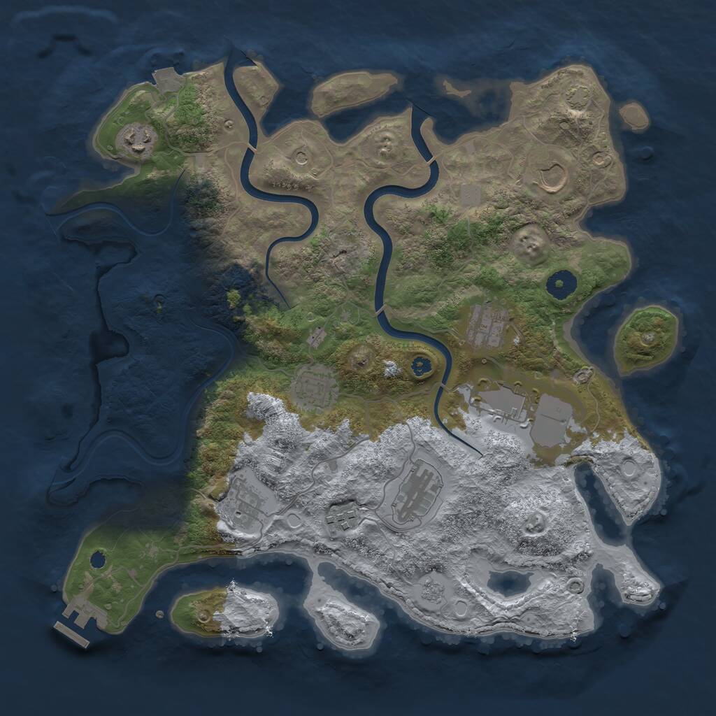 Rust Map: Procedural Map, Size: 3700, Seed: 5882580, 13 Monuments