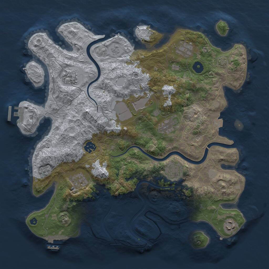 Rust Map: Procedural Map, Size: 3700, Seed: 1769500, 15 Monuments