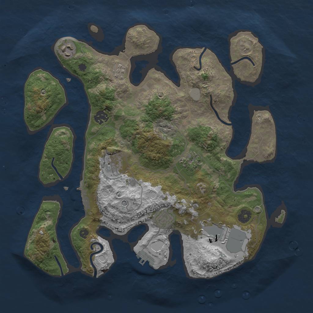 Rust Map: Procedural Map, Size: 3500, Seed: 1972899789, 15 Monuments