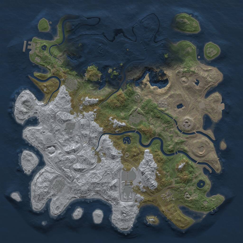 Rust Map: Procedural Map, Size: 4500, Seed: 24682468, 15 Monuments