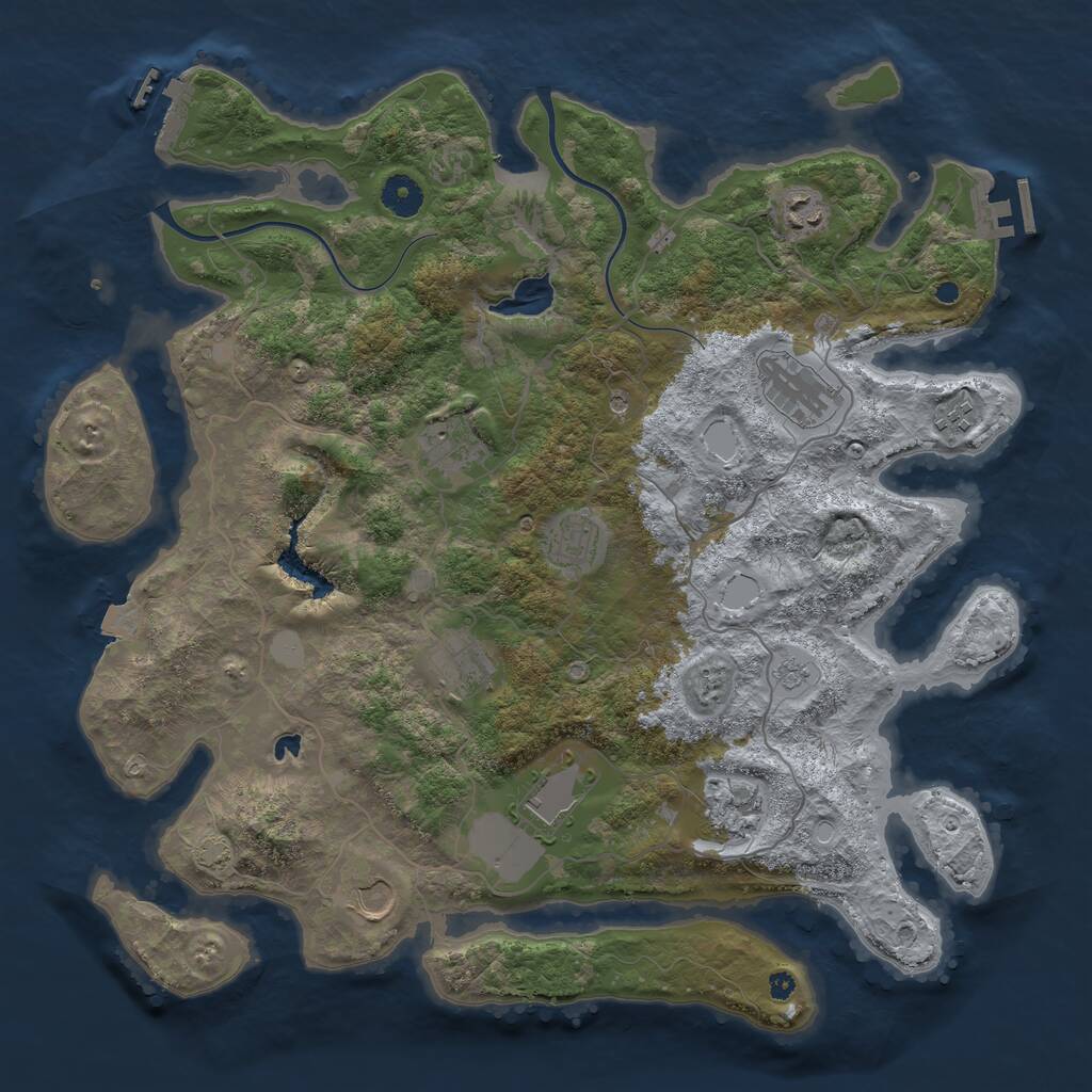 Rust Map: Procedural Map, Size: 4000, Seed: 1931120624, 15 Monuments