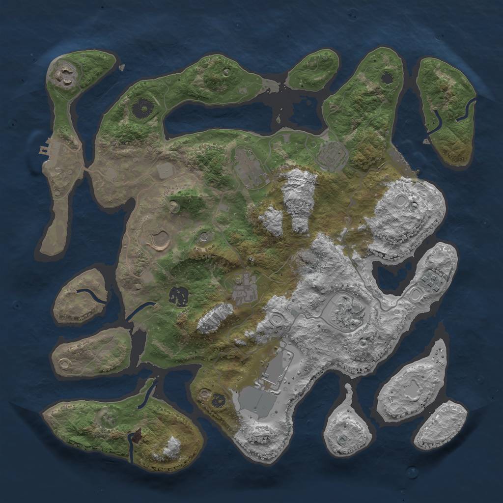 Rust Map: Procedural Map, Size: 3700, Seed: 6261502, 17 Monuments