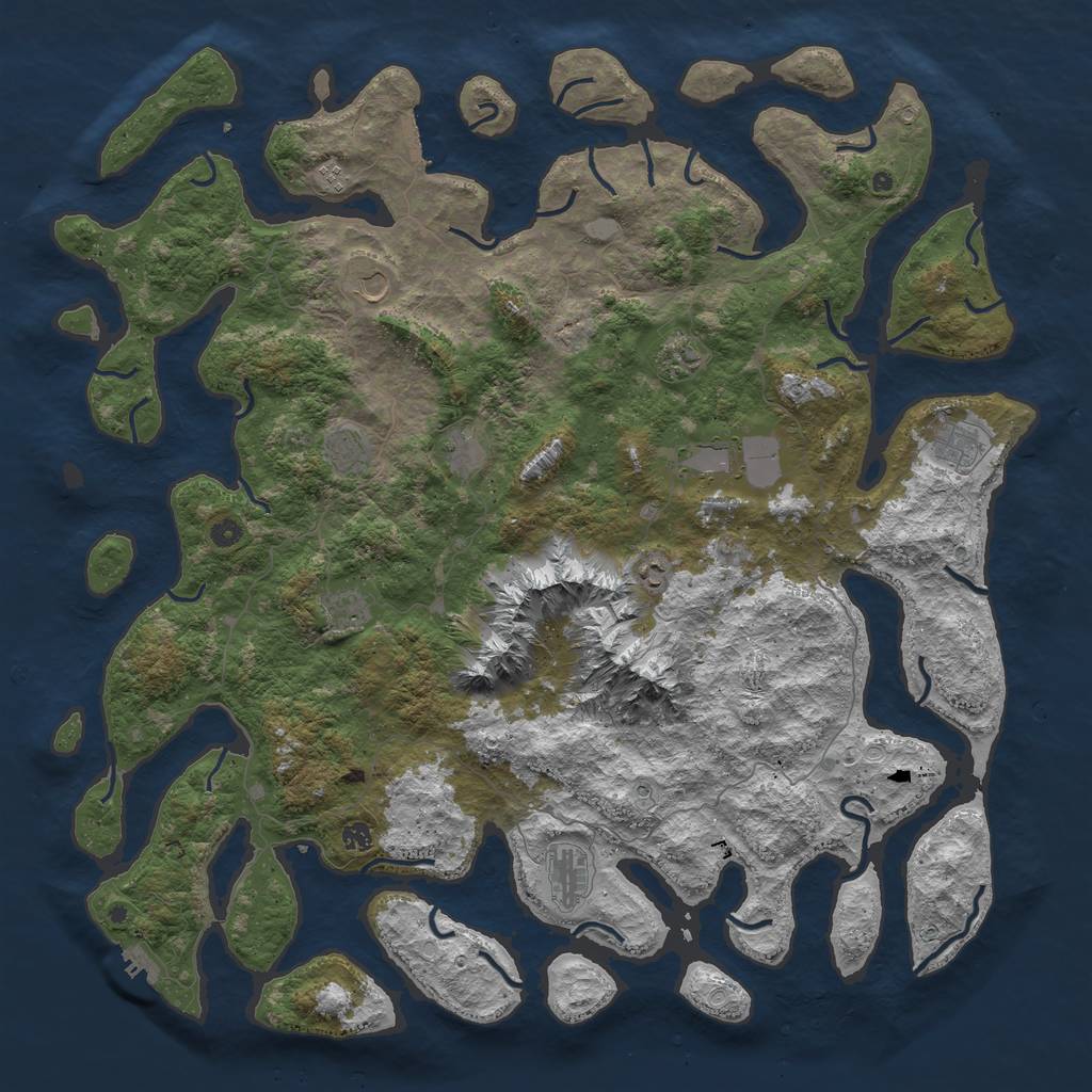 Rust Map: Procedural Map, Size: 5500, Seed: 8758, 19 Monuments