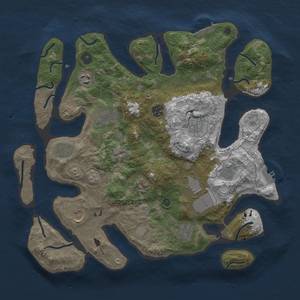 Thumbnail Rust Map: Procedural Map, Size: 3850, Seed: 1663785193, 19 Monuments