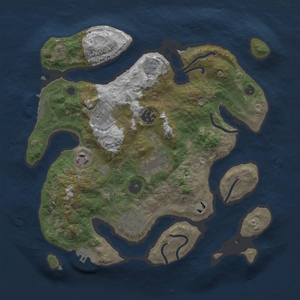 Rust Map: Procedural Map, Size: 3200, Seed: 1211997, 14 Monuments